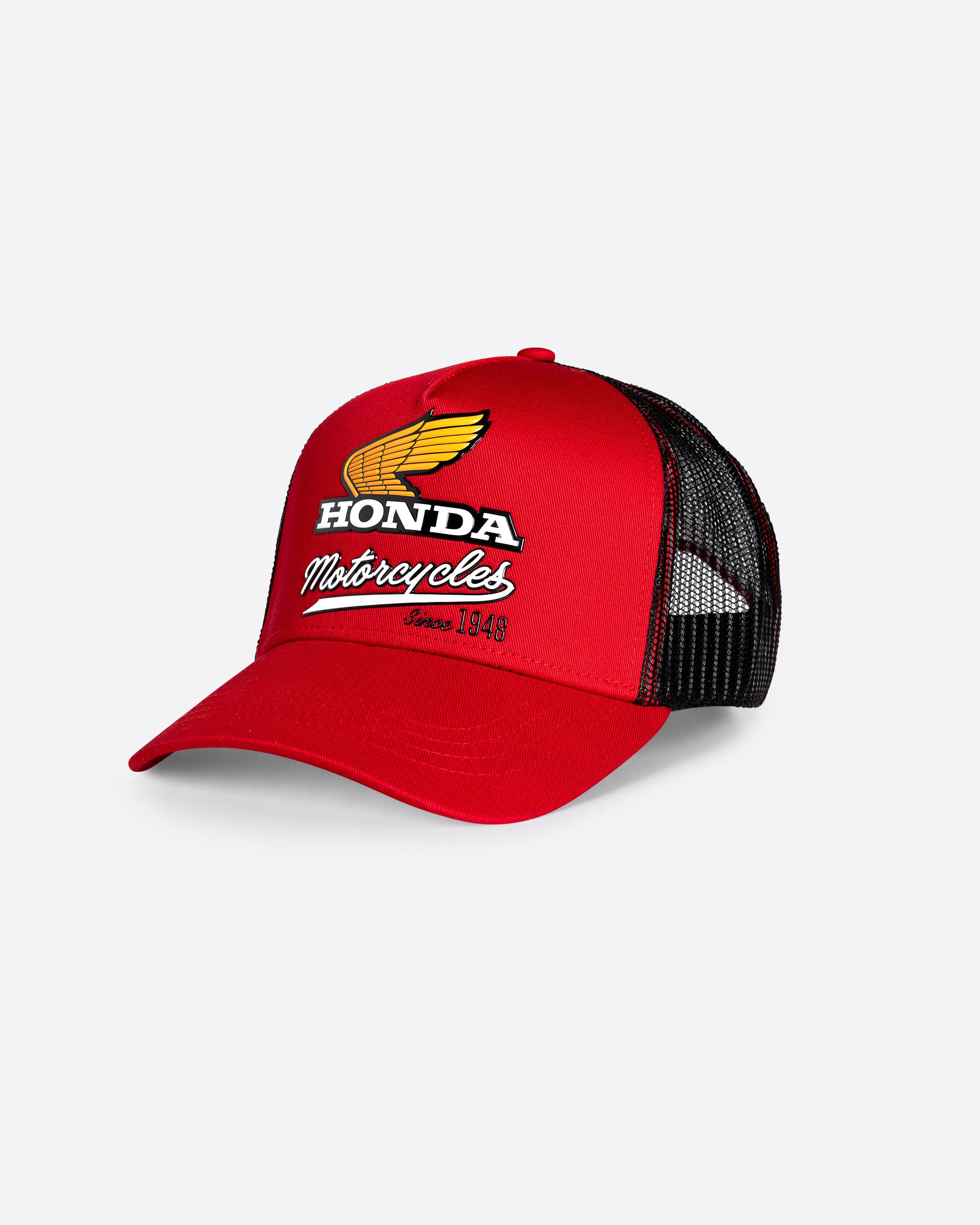 Honda Elsinore Trucker-Kappe Rot, Vorderansicht.