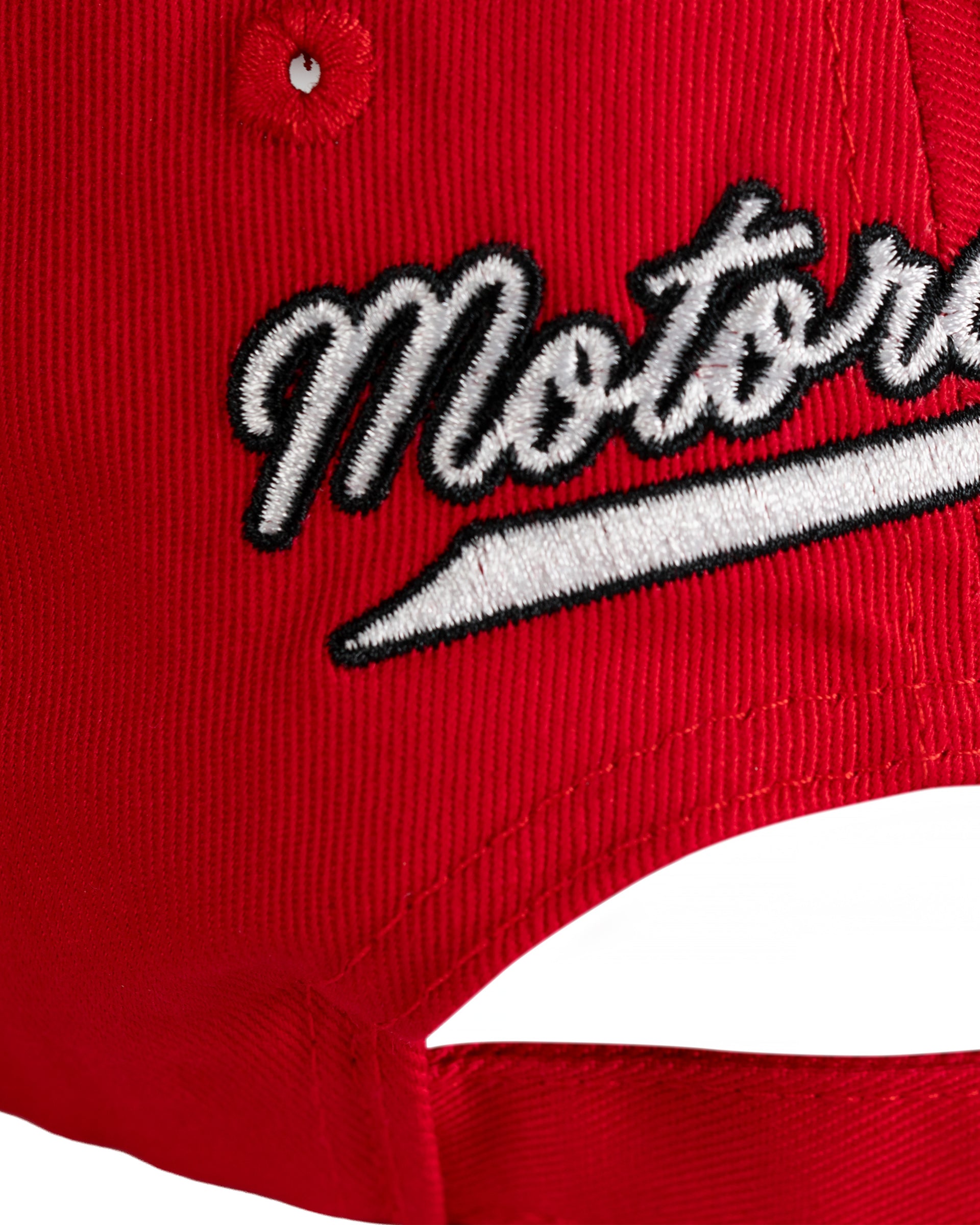 Honda Elsinore Kappe Rot, Detail Rückansicht.