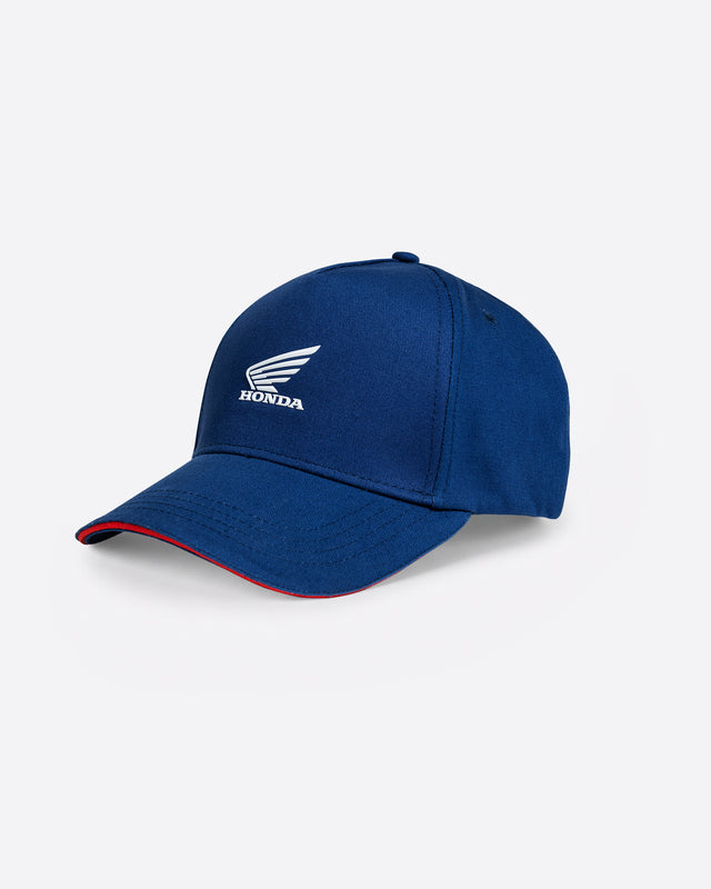 Honda Baseballkappe Blau, Vorderansicht.
