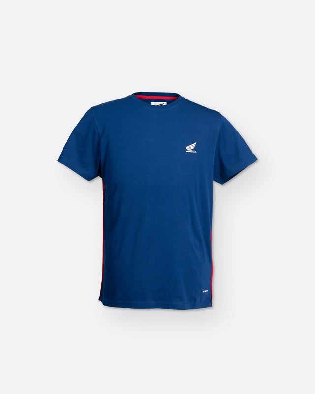 Honda T-Shirt Blau, Vorderansicht.