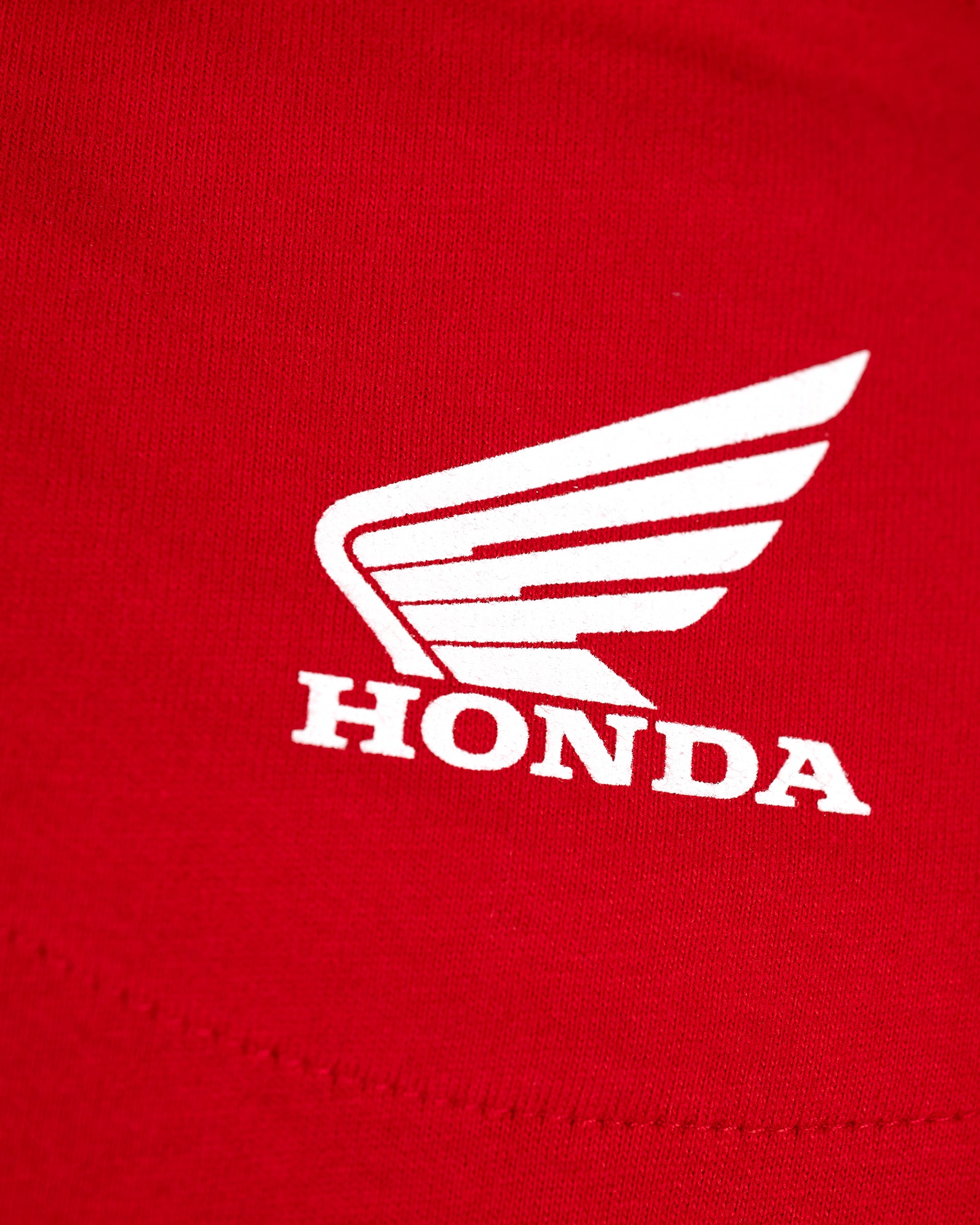 Honda Elsinore T-Shirt Rot, Detail Logoaufdruck.