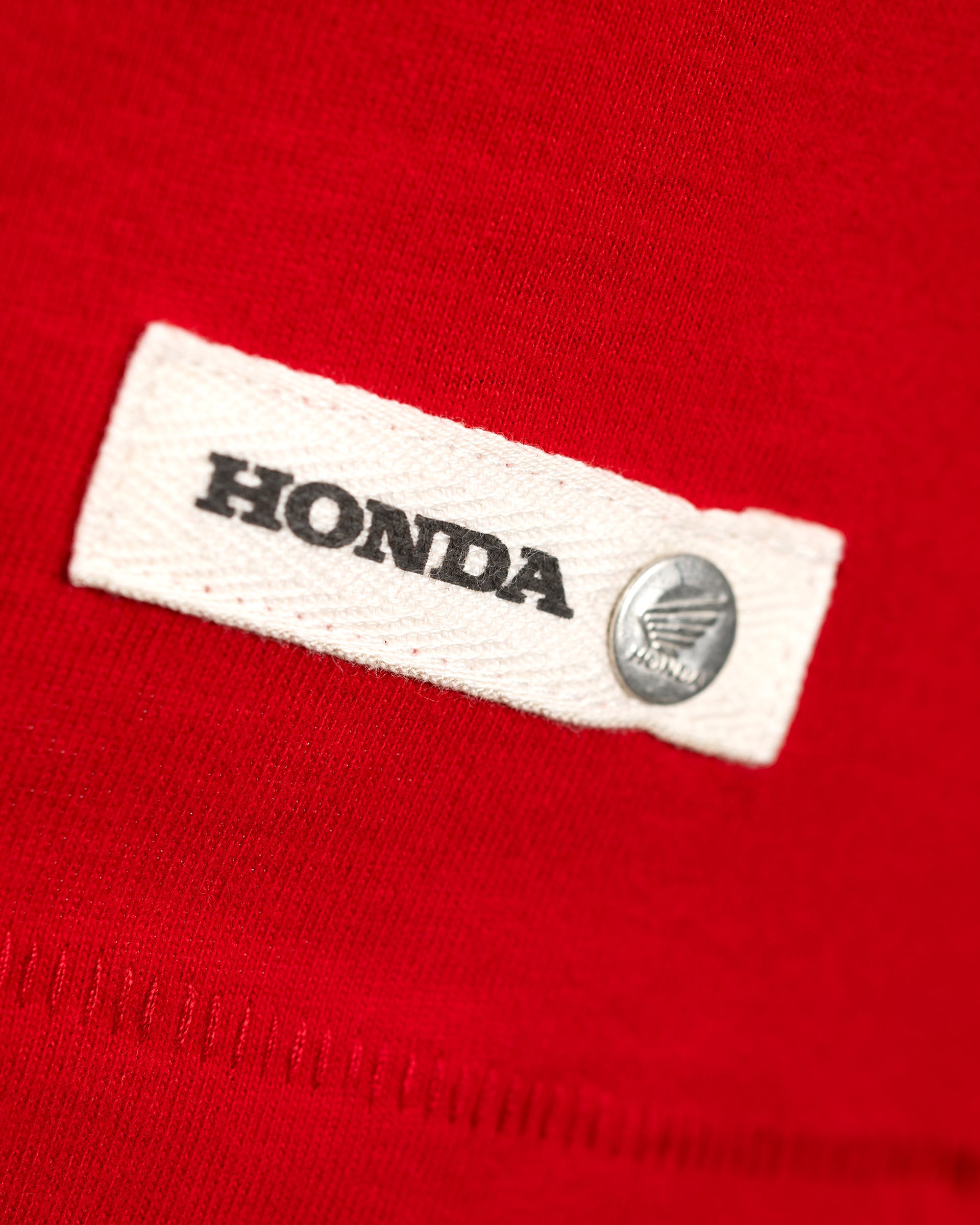 Honda Elsinore T-Shirt Rot, Detail Textiletikett.