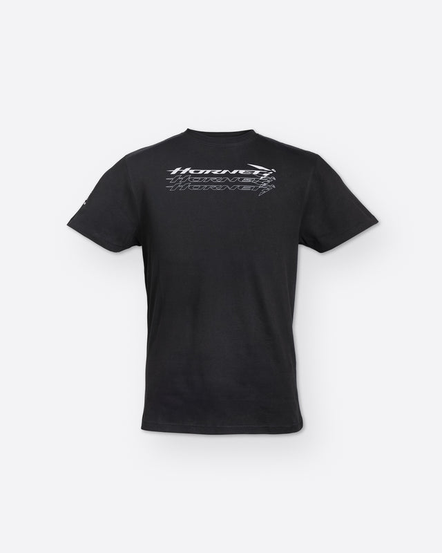 Honda Hornet T-Shirt Schwarz, Vorderansicht.