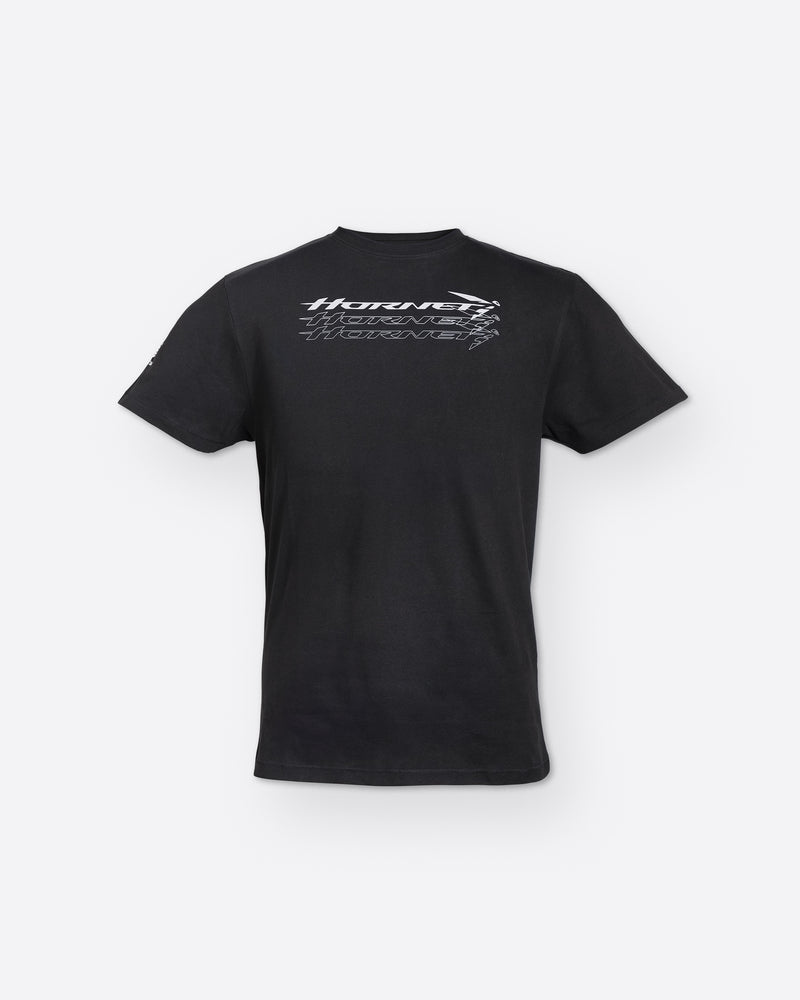 Honda Hornet T-Shirt Schwarz, Vorderansicht.