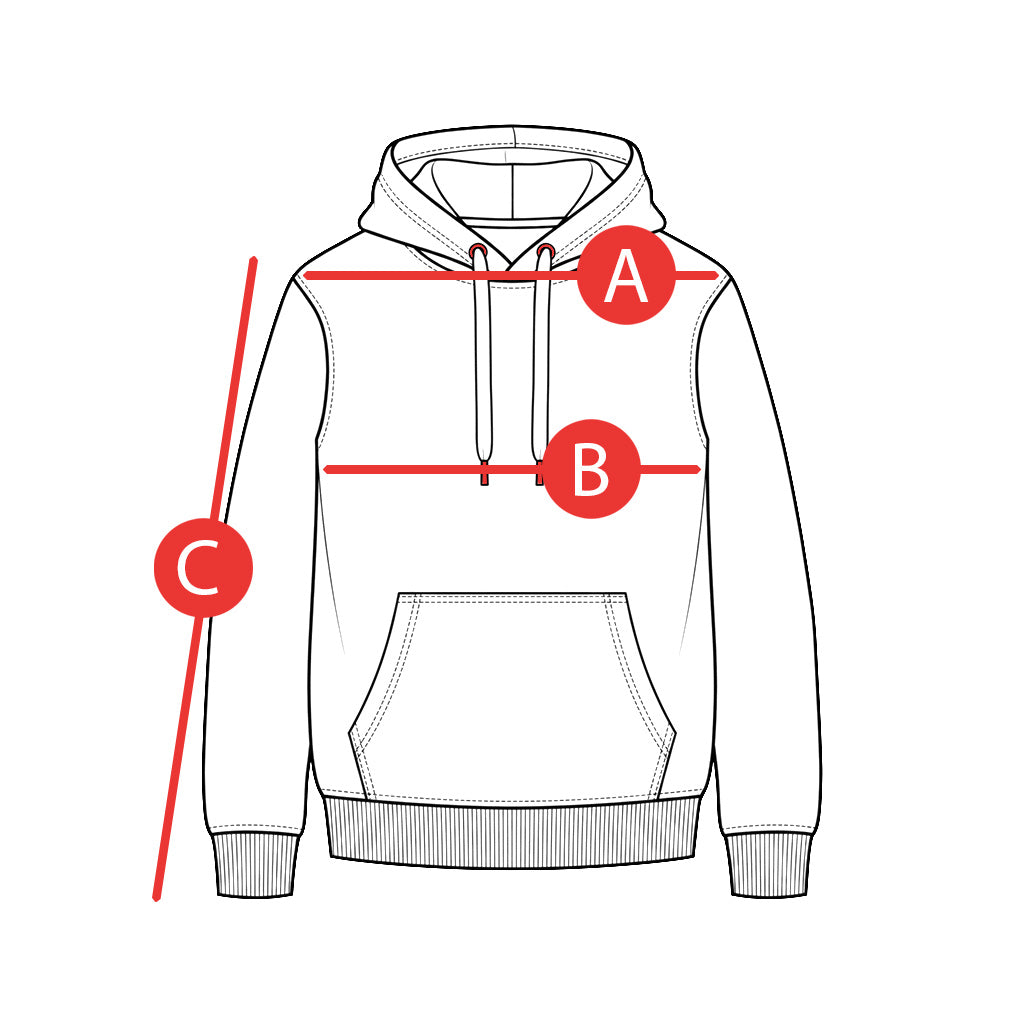 Maßskizze Hoodies · Regular Fit