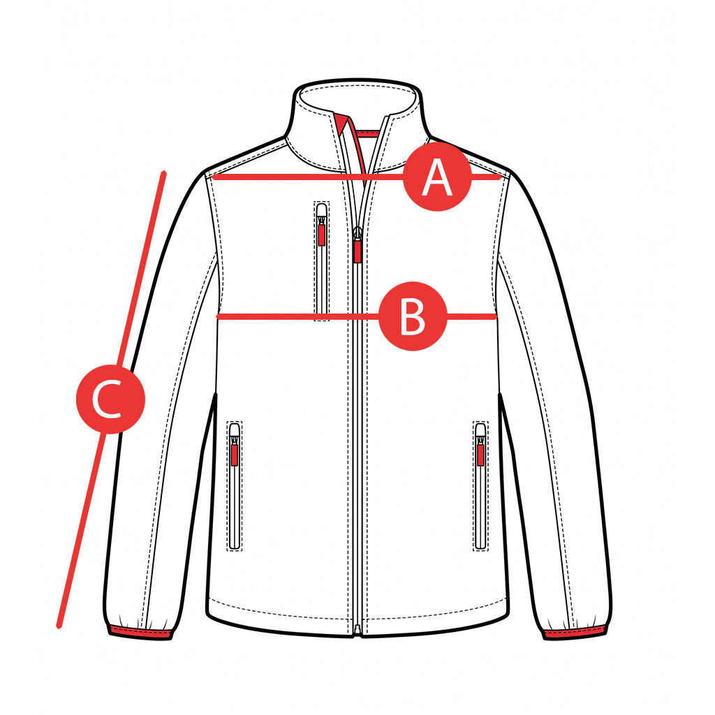 Maßskizze Softshell-Jacke · Regular Fit