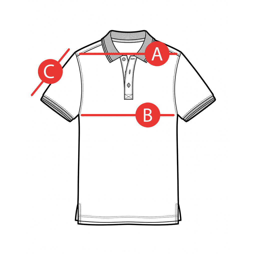 Maßskizze Poloshirt · Regular Fit