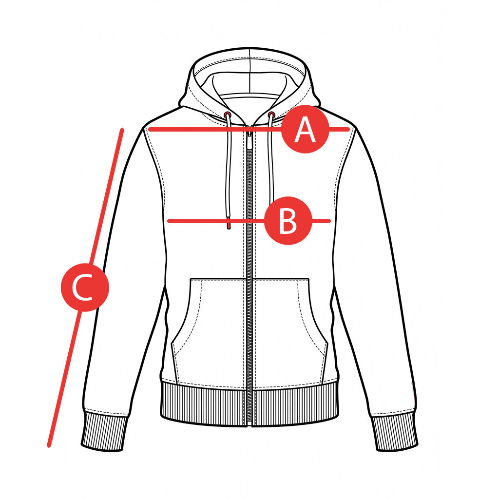 Maßskizze Zip-Hoodie